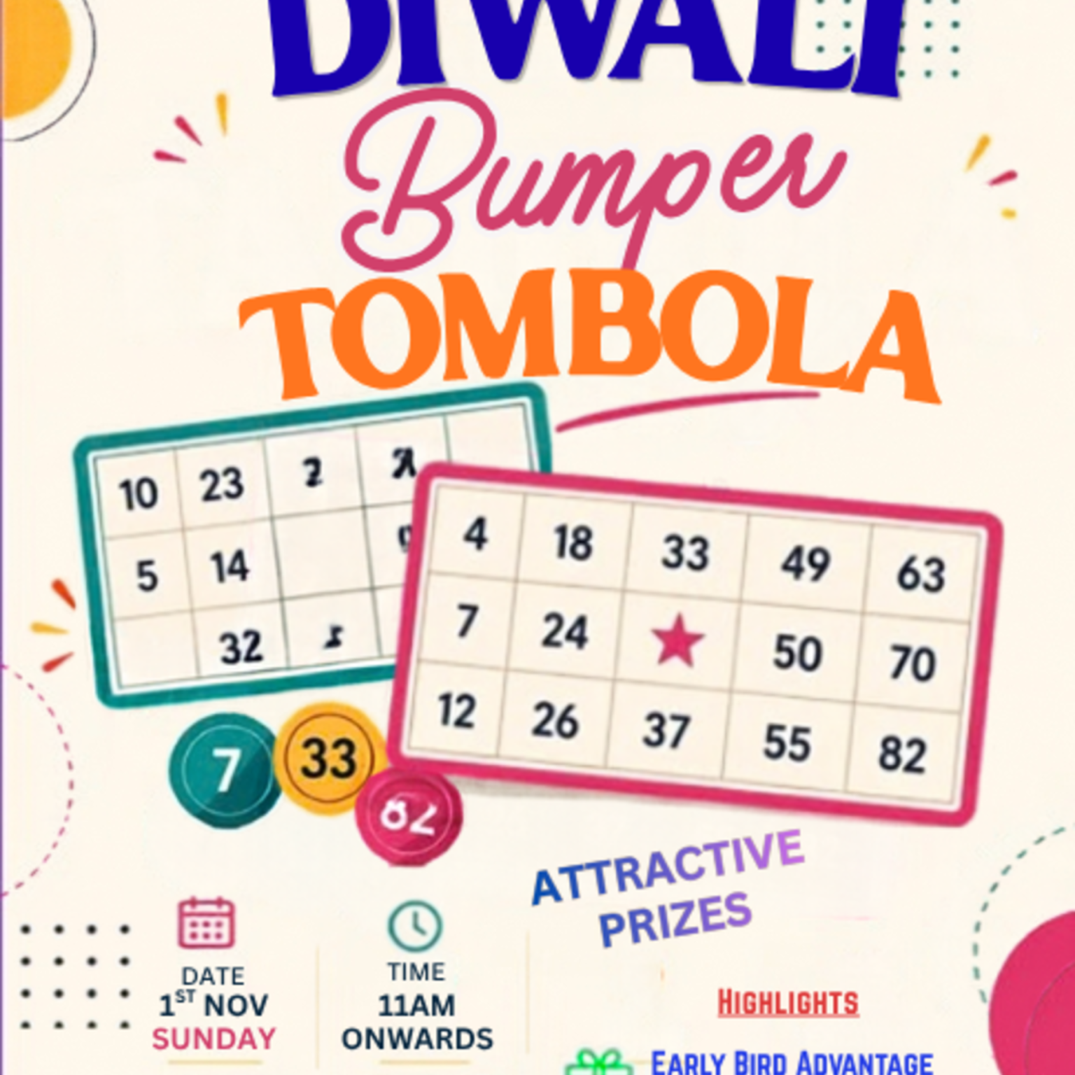 DIWALI BUMPER TOMBOLA 01 NOV 2026